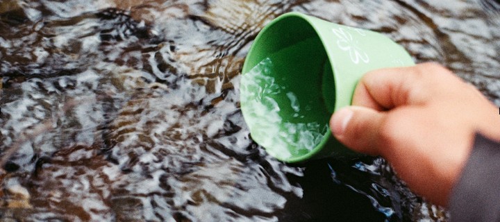 Bushcraft water collection using natural terrain and improvised containers